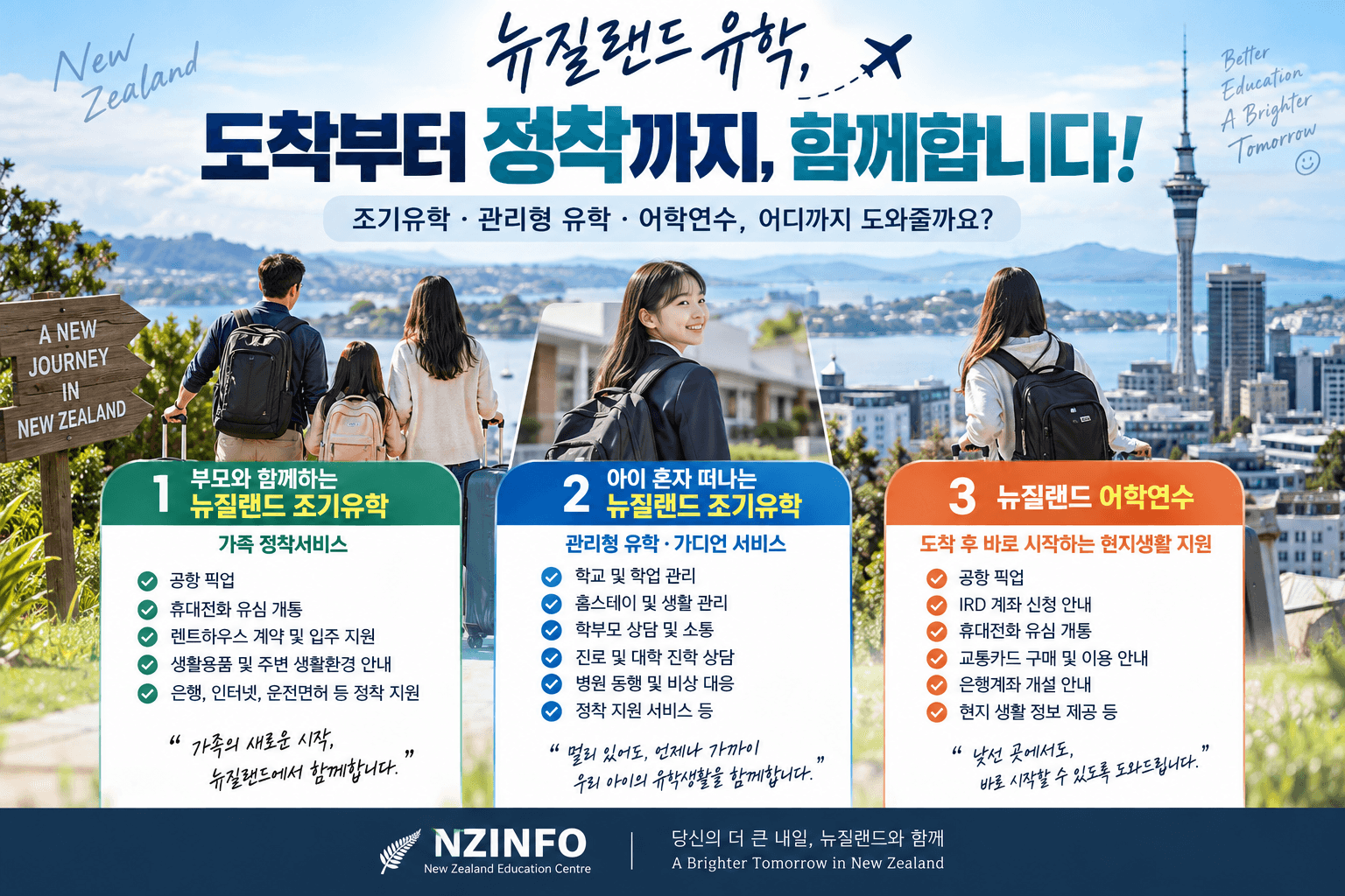 뉴질랜드 정착서비스 어디까지? 조기유학·관리형 유학·어학연수 현지 지원 총정리
