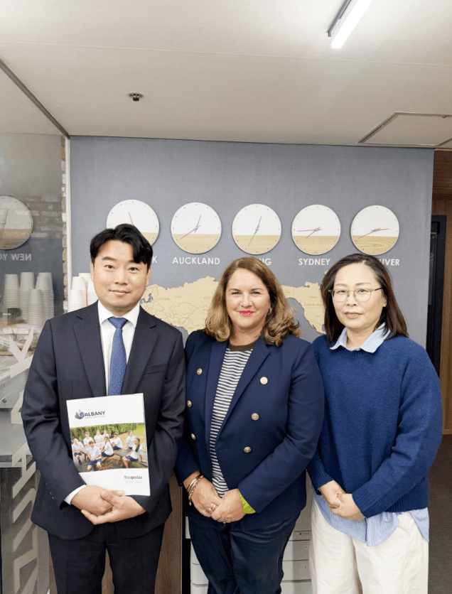 알바니 주니어 하이스쿨 교장선생님, 엔젯인포 직접 방문|뉴질랜드 중학교 유학 상담