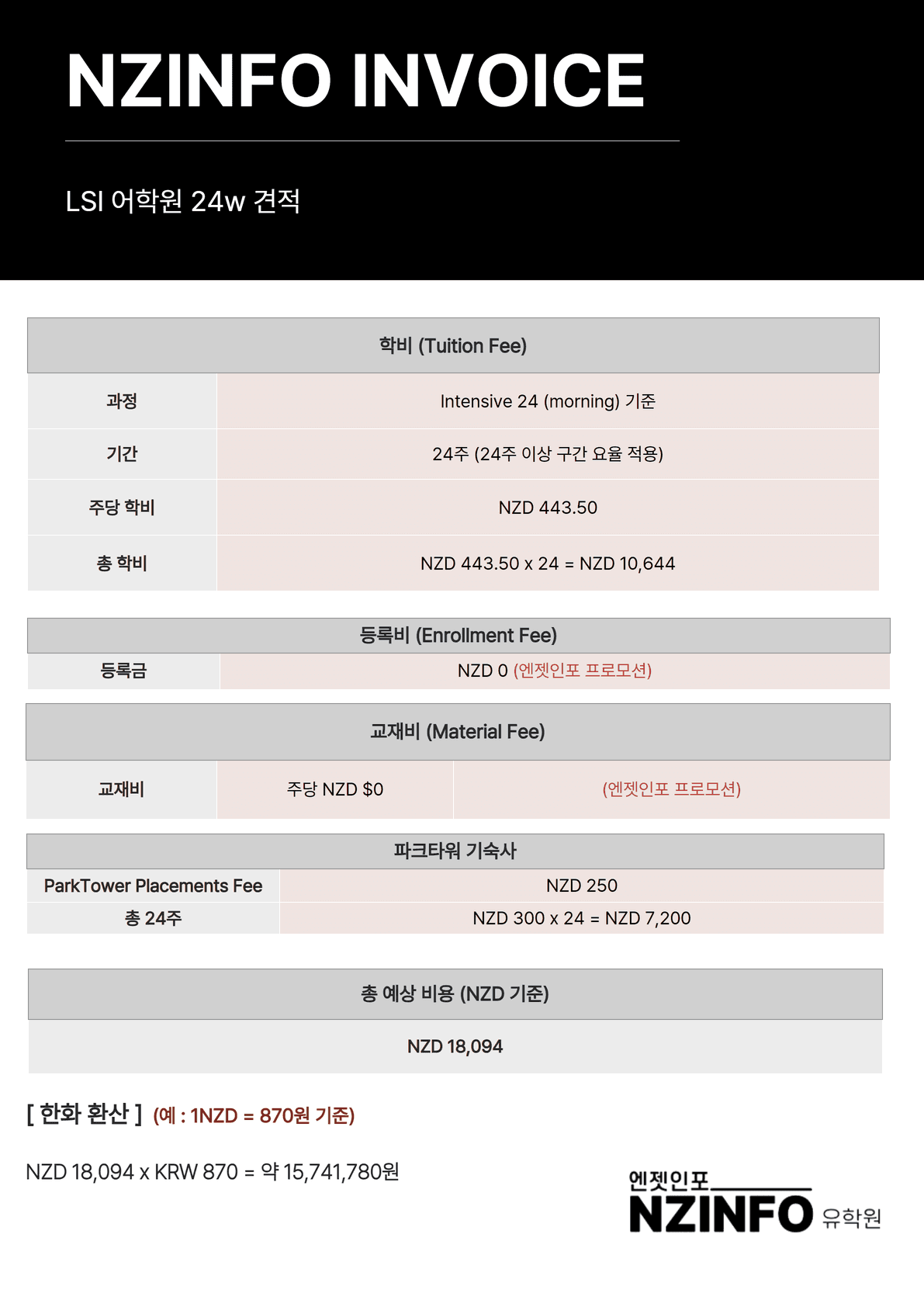 LSI 어학원 6개월 어학연수 비용, 얼마나 들까? (24주 인텐시브 과정 실제 견적)