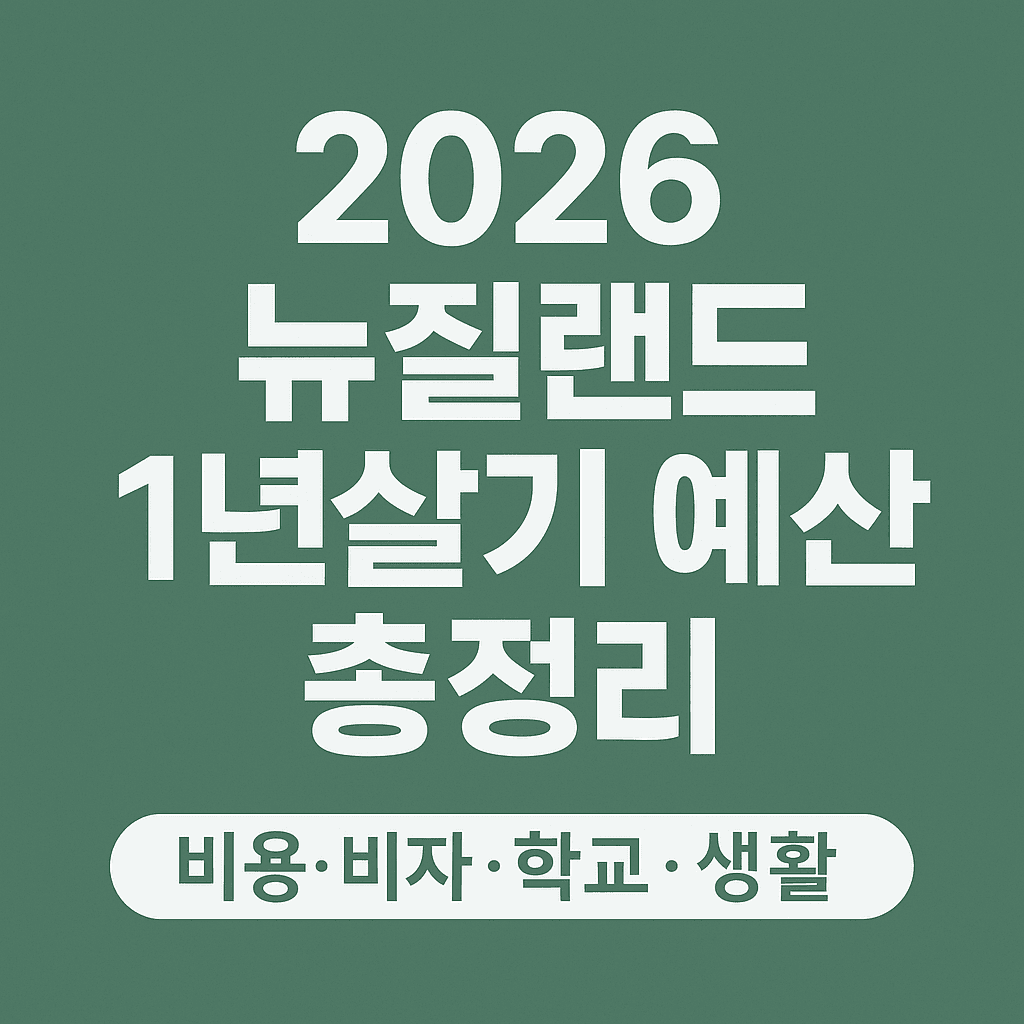 2026 뉴질랜드 1년살기 예산 총정리|비용·비자·학교·생활 완벽 가이드