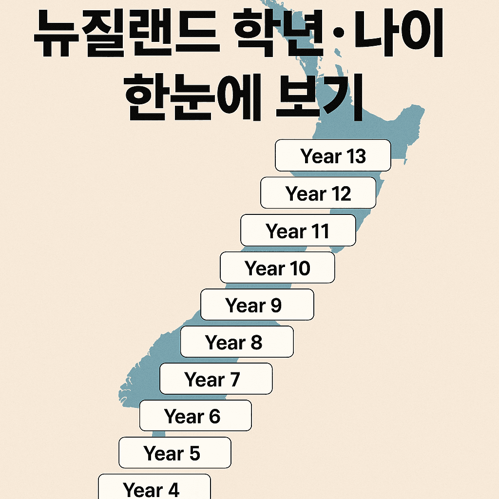 나이에 따른 뉴질랜드 학년 가이드 & 한국 학제 비교